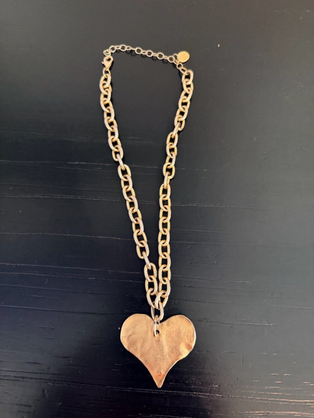 Chunky Gold Heart Pendant Necklace for Women
